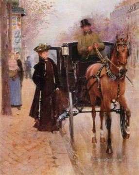 ホーム ドライバー パリのシーン ジャン・ベロー Oil Paintings
